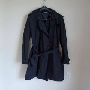 Norma Kamali black trenchcoat